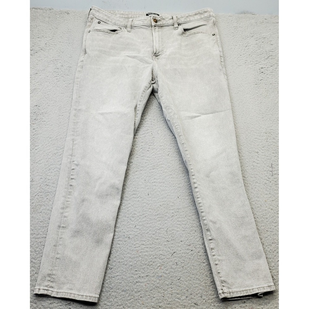 Express Classic Jeans Mens 36 Gray Denim Casual Flat Front Stretch Slim Skinny